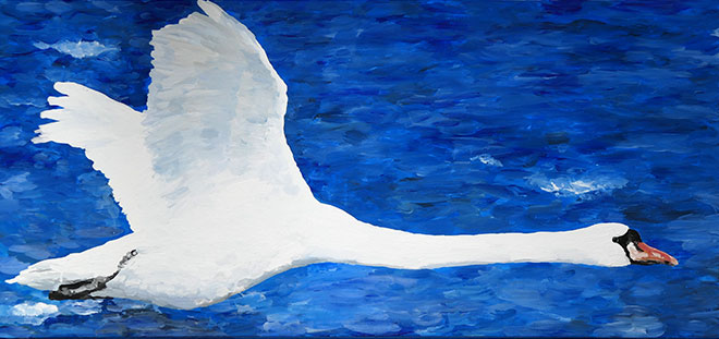 Acrylfarben Schwan