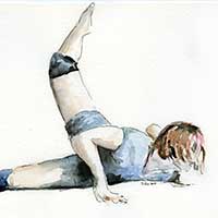 Modern Dance als  Aquarell Zeichung